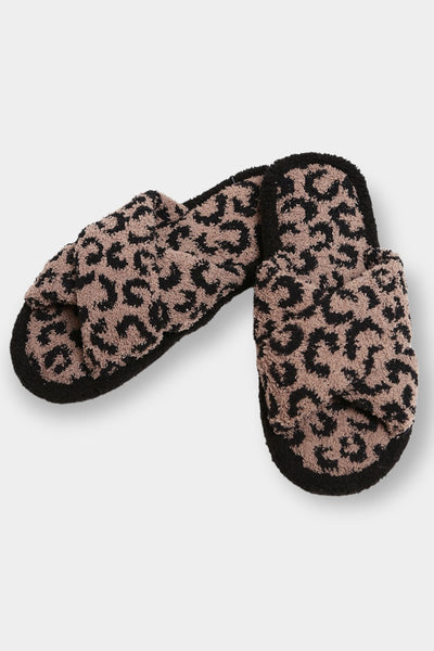 Leopard Crisscross Soft Home Indoor Floor Slippers