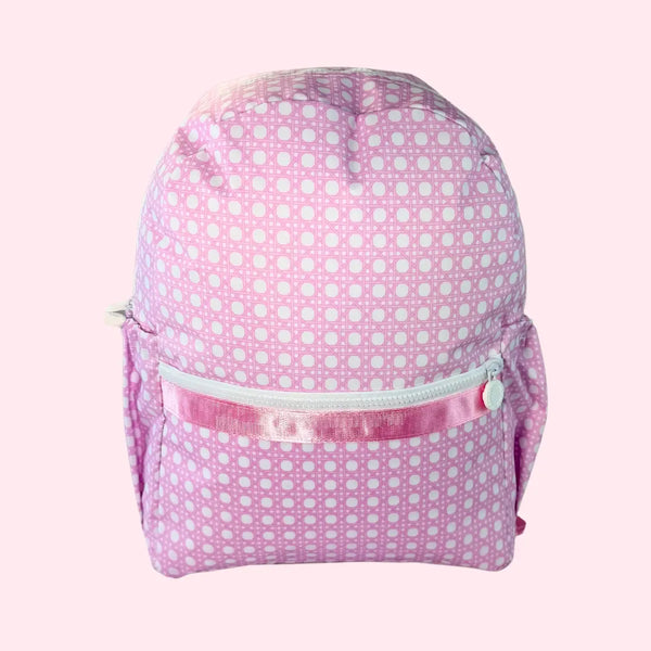 Kid's Pink Bungalow Glossy Medium Backpack w/ Pockets