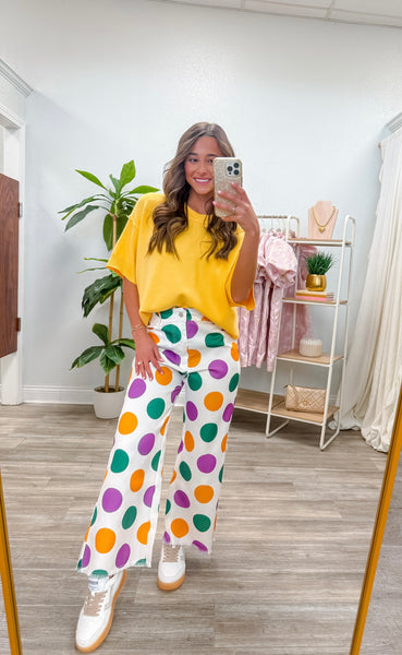 Mardi Gras Polka Dots Trousers Pants