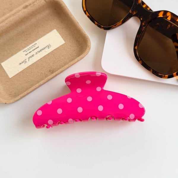 Retro Polka Dot Glossy Hair Claw