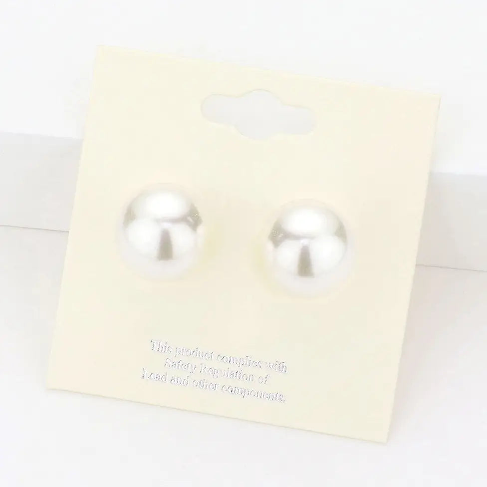 14mm Pearl Stud Earrings