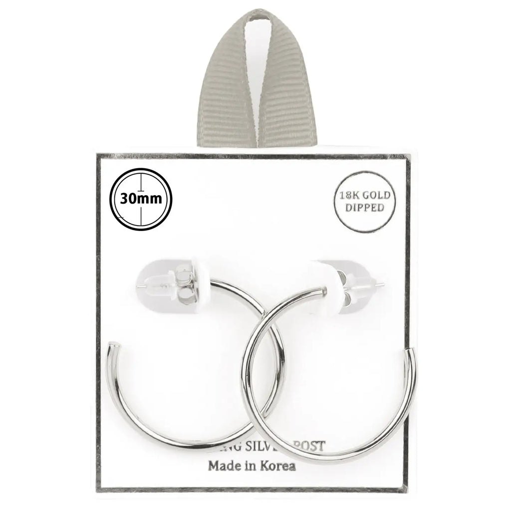 Silver Sterling Silver Post Hoop Earring