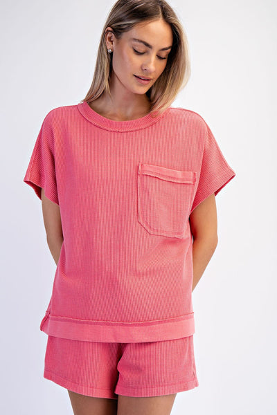 Mineral Washed Honeycomb Oversized Tee