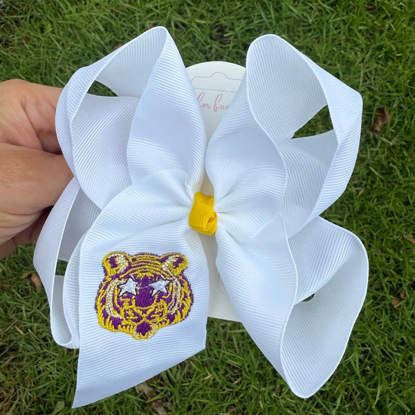 Tiger Star Embroidered Bow