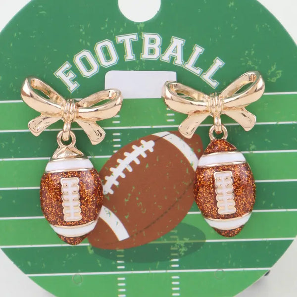 Game Day Coquette Football Earrings