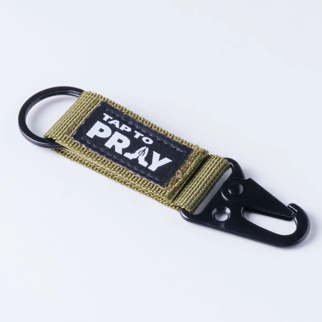 Tap To Pray Green Tactical Carabiner Keychain