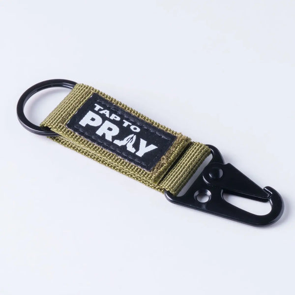 Tap To Pray Green Tactical Carabiner Keychain