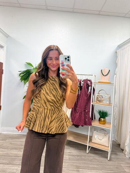 Tiger Print Sleeveless Top