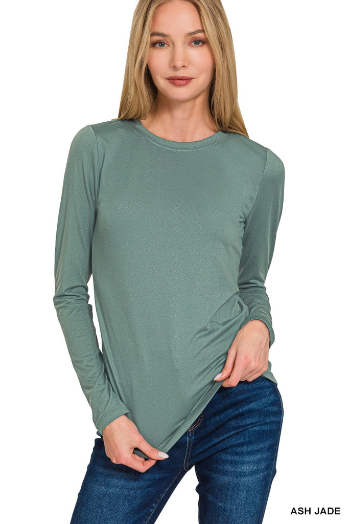 Microfiber Long Sleeve Round Neck Tee