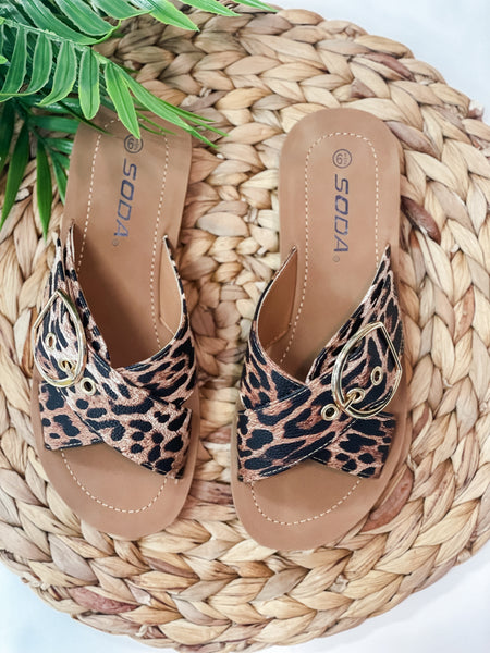 Soda Graphic Bold Criss Cross Sandal