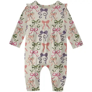 Infants Long Sleeve Flutter Romper