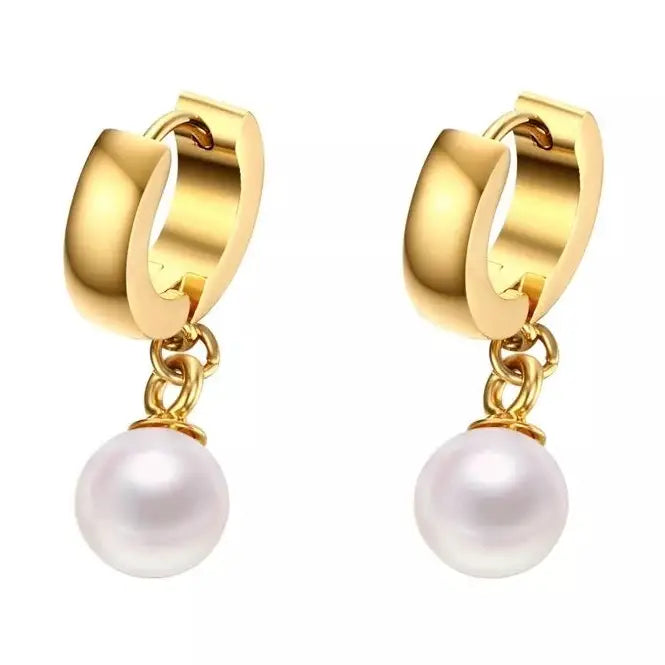 Jax Pearl Huggie Earrings