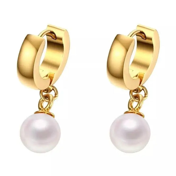 Jax Pearl Huggie Earrings