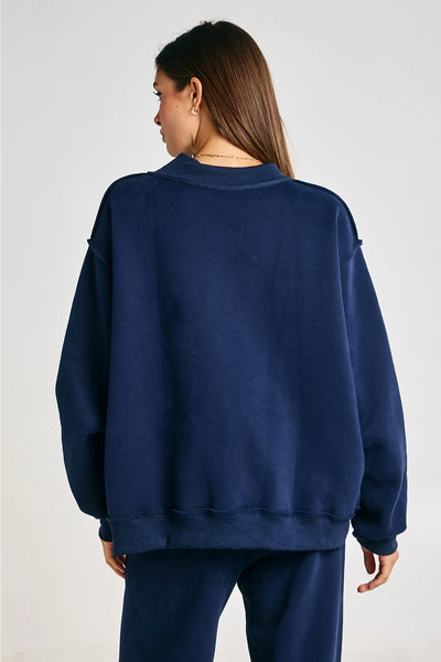 Jesus Embroidered Mock-Neck Sweatshirt