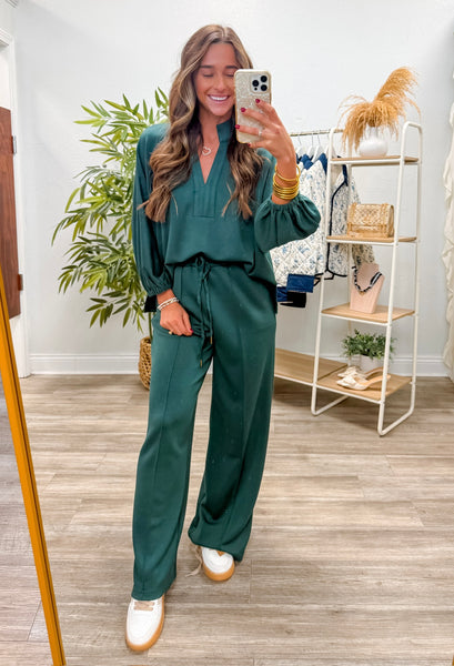 Solid Wide-Leg Pants