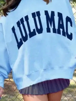 LuluMac Solid Lettering Sweatshirt
