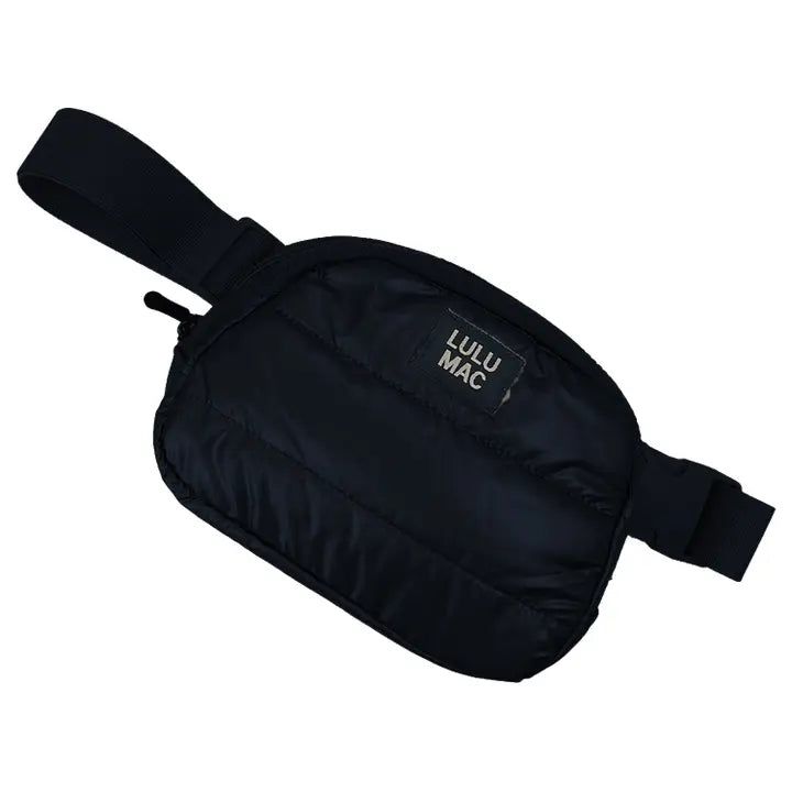 LuluMac Matte Black Puffer Belt Bag