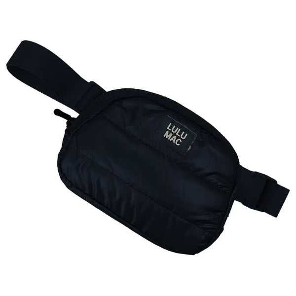 LuluMac Matte Black Puffer Belt Bag