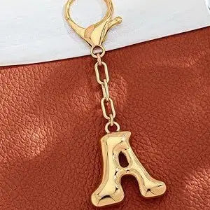 Bubble Letter Monogram Bag Charm Key Chain