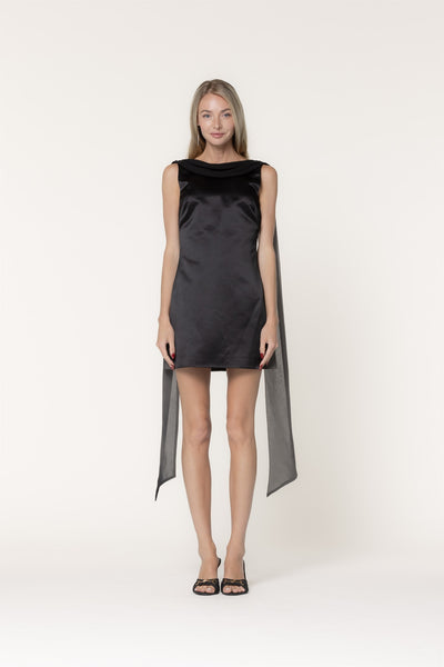 Draped Cowl Neckline Mini Dress