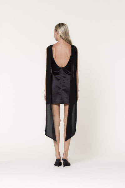 Draped Cowl Neckline Mini Dress