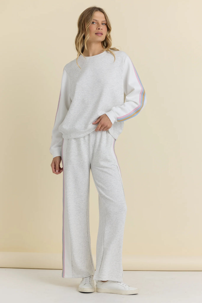 VH Striped Crewneck & Wide Leg Pant Set
