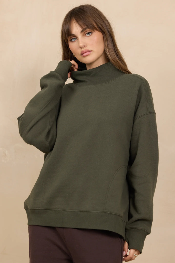 Soft Surf Wash Mockneck Pullover