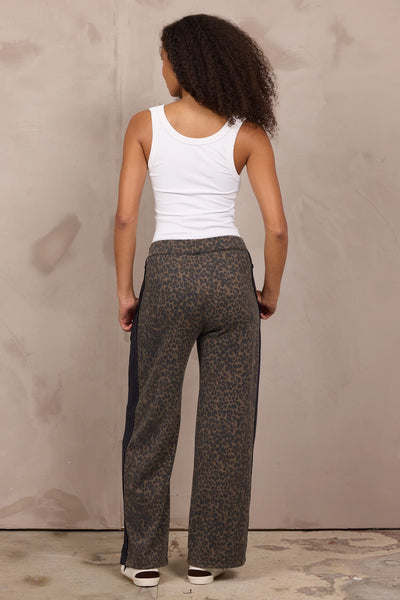 Printed Suede Terry Wide Leg Pant