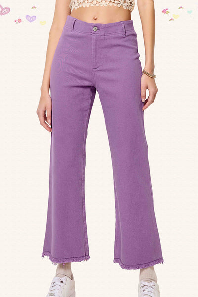 Washed Stretchy High Waisted Flare Pant