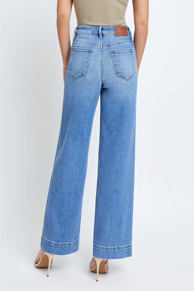 Hidden Front Pocket Wide Leg Jean