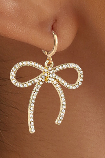 Trendy Gold Bow Knot Earrings