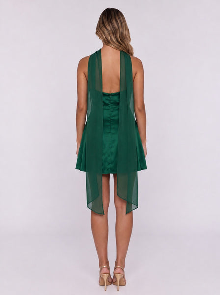 Satin Halter Backless Mini Dress