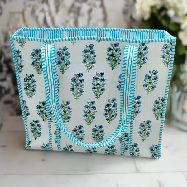 Juniper Blue & White Floral Tote Bag