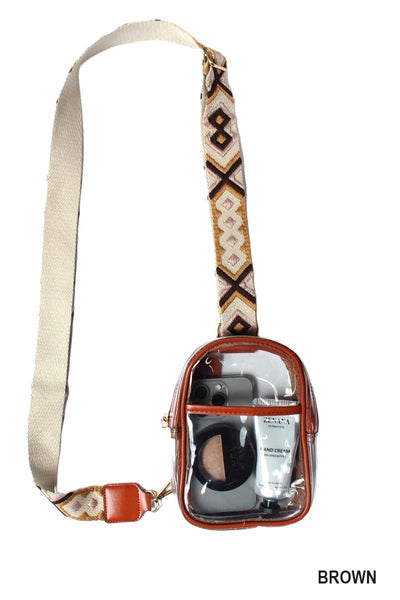 Clear Sling Bag With Guitar Strap