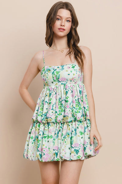 Floral Print Spaghetti Strap Dress