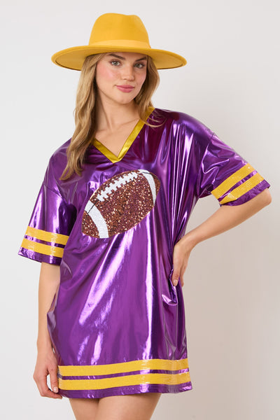 Football Sequins Embroidery Jersey Dress