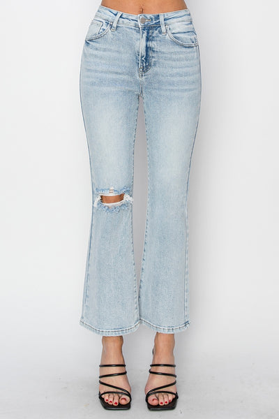 Risen High Rise Crop Flare Jean