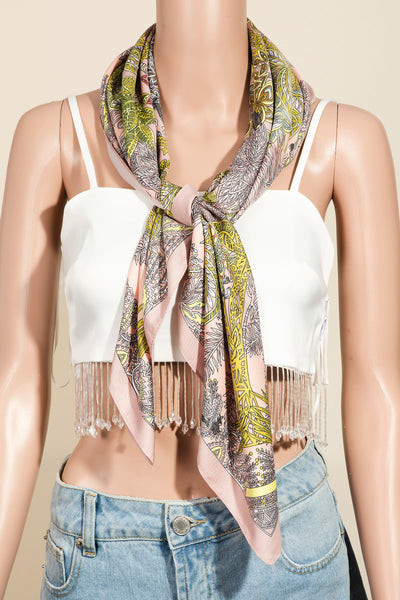 Floral Printed Silky Scarf