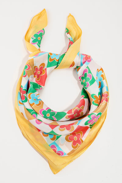 Flower Print Square Scarf