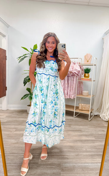 Floral Print Sleeveless Midi Dress