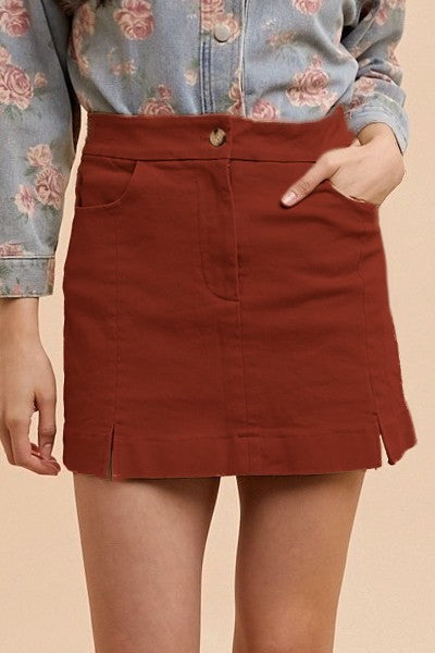 A-Line Slit Detailed Mini Skirt