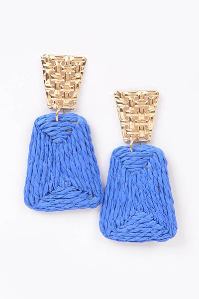 Faux Straw Dangling Earring