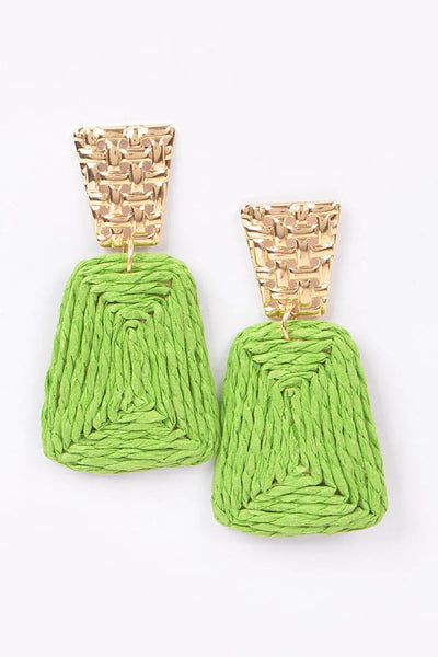 Faux Straw Dangling Earring