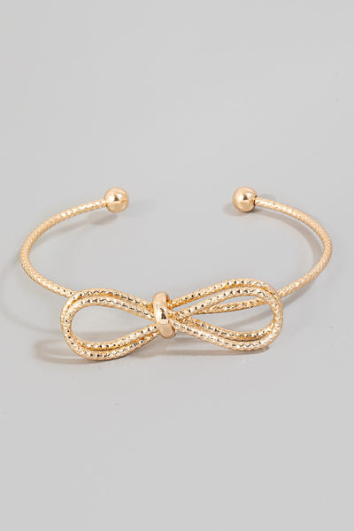 Textured Metallic Knot Cuff Bracelet