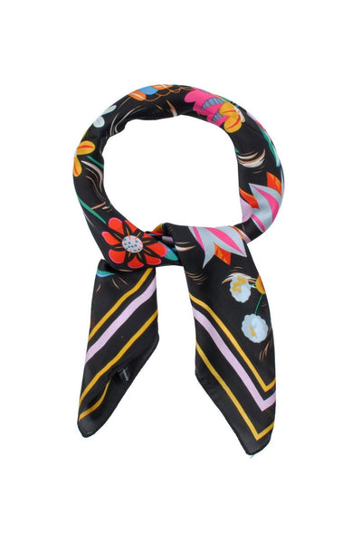 Multi Flower Pattern Square Scarf