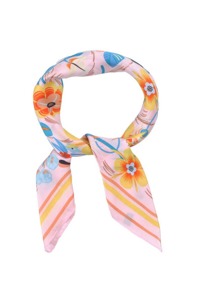 Multi Flower Pattern Square Scarf