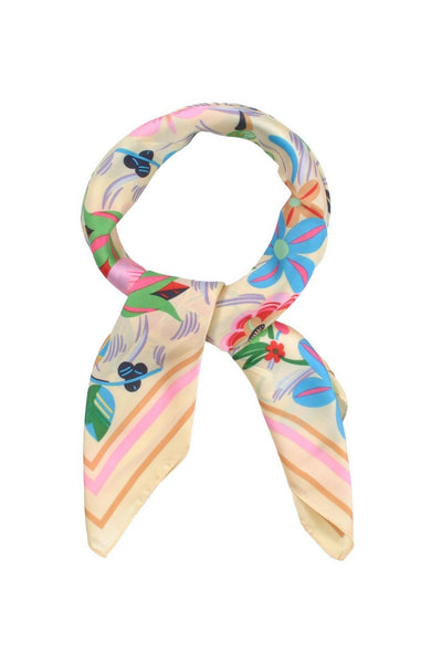 Multi Flower Pattern Square Scarf