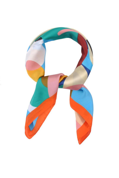 Abstract Flower Print Square Scarf