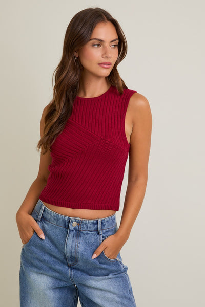 Sleeveless Sweater Top