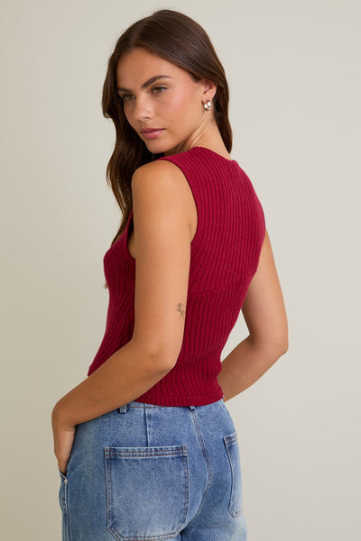 Sleeveless Sweater Top